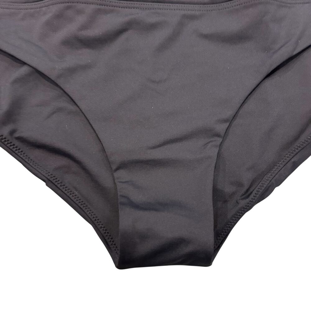NWT prAna Summer Wave Bikini Bottoms Black Mid-Rise Full Coverage Swim, Size XL - Picture 4 of 10